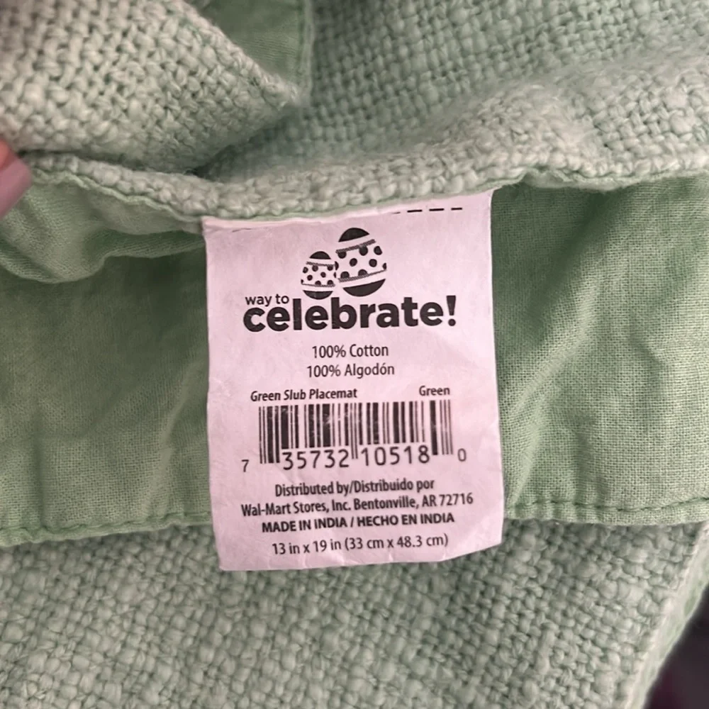 Way to Celebrate Green Slub Cotton Rich 13